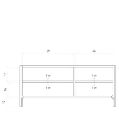TV Element mit zwei Fächern und Tür - Laida
