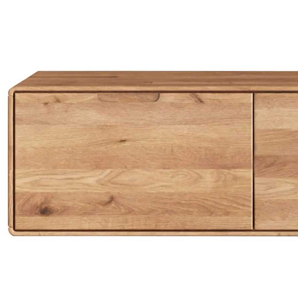 TV Hänge-Lowboard aus Wildeiche Massivholz - Holiday