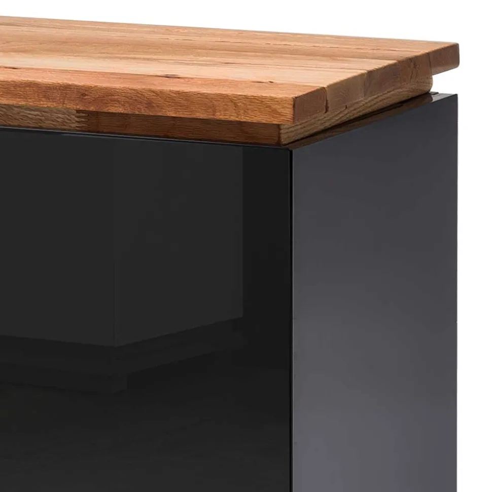 TV Hochglanz Lowboard in Schwarz - Ercurs