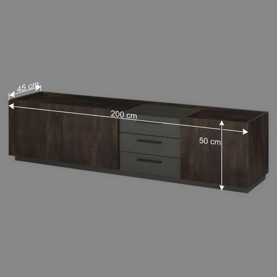 TV Kommode und Hängeschränke Set - Mundo (dreiteilig)