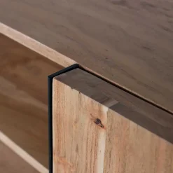 TV Lowboard aus Akazienholz und Metall - Bastima