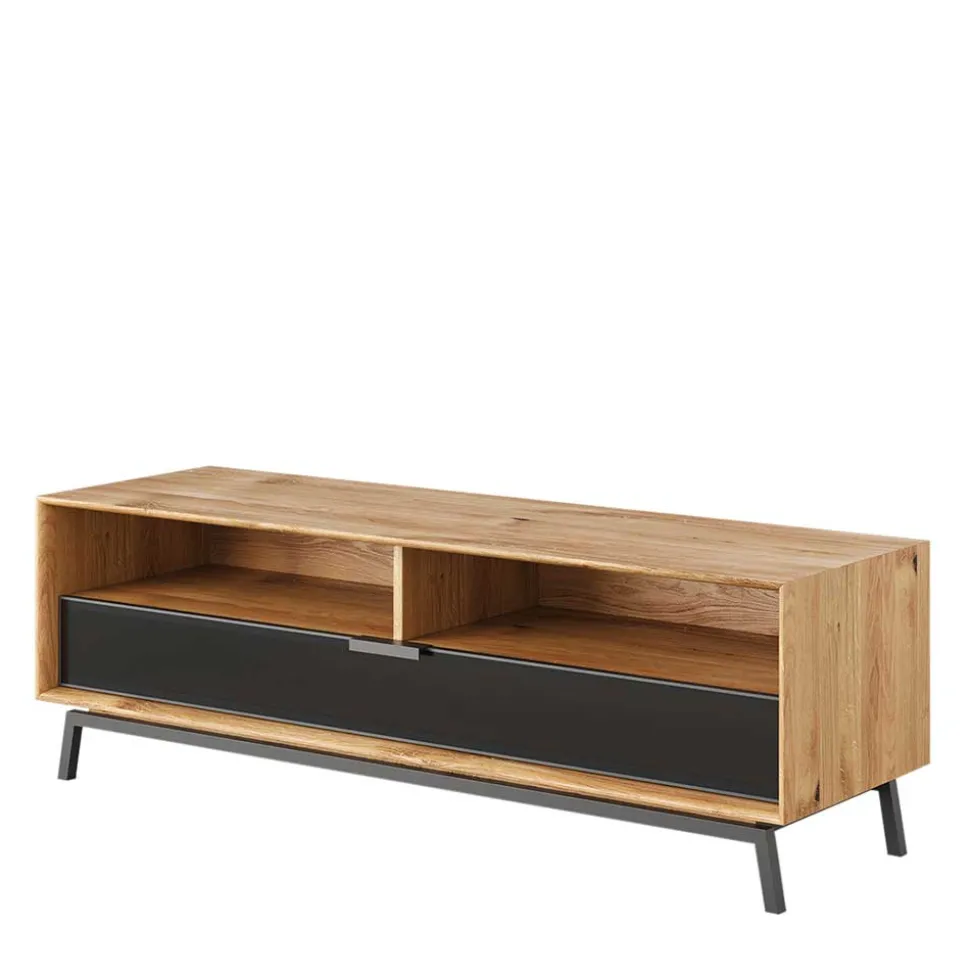 TV Lowboard aus Eiche und Metall - Fabiella
