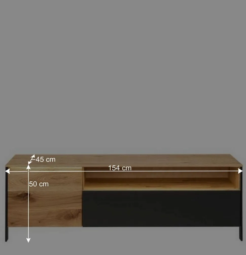 TV Lowboard aus Wildeiche massiv mit LED - Viligrana