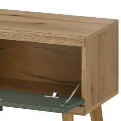 TV Lowboard in Graugrün und Wildeiche - Oliva
