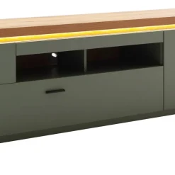TV Lowboard in Graugrün und Eiche - Kwin