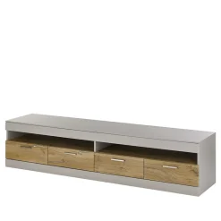 TV Lowboard in Hellgrau & Zinneiche NB - Lioscas