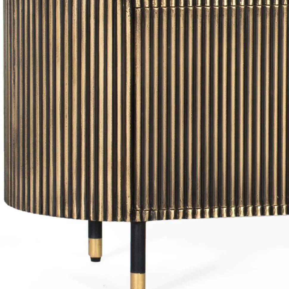 TV Lowboard in Schwarz mit Bronze - Hayato