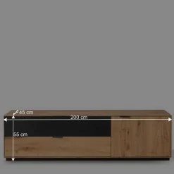 TV Lowboard in Wildeiche und Anthrazit - Kantino