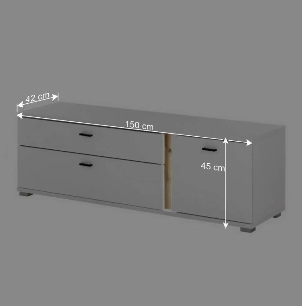 TV Lowboard mit LED Beleuchtung - Racelyn