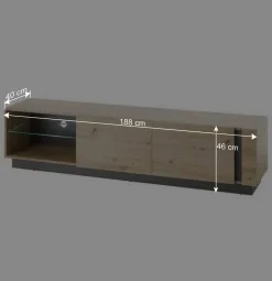 TV Lowboard mit Sockelgestell - 188 cm breit - Lairian