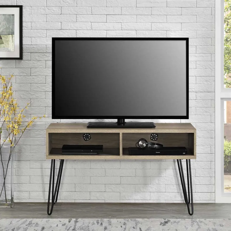 TV Regal in Eiche Holzoptik & Schwarz - Esberg