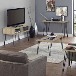 TV Regal in Eiche Holzoptik & Schwarz - Esberg