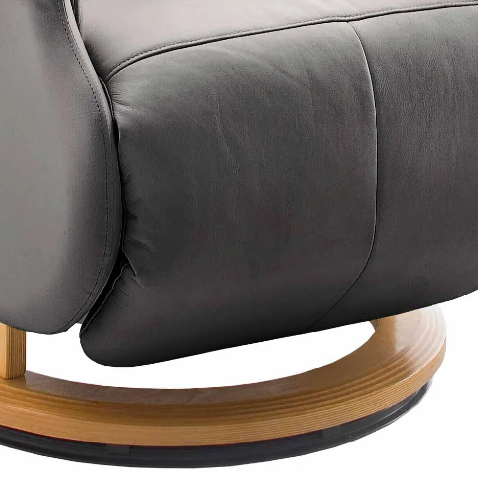 TV Relaxsessel mit Leder Schlammfarben Emia mit Körperdruck verstellbar