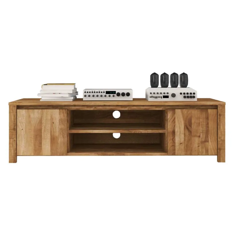 TV Tisch Nadalia aus Wildeiche Massivholz