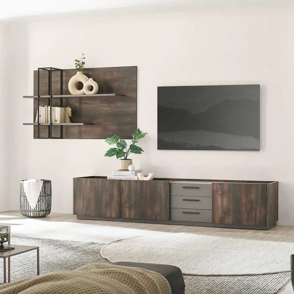 TV Unterschrank & Wandboard Set - Mundo (zweiteilig)