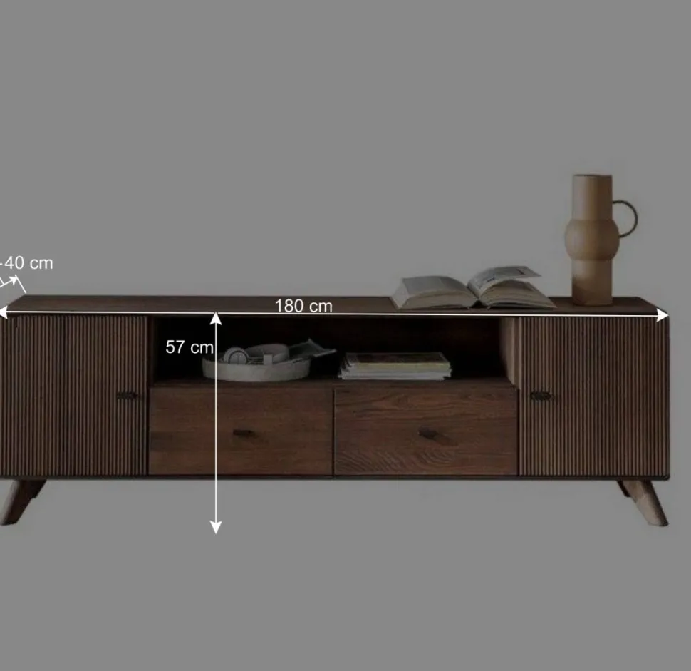 TV Unterschrank aus Kernbuche massiv in Braun - Malawi