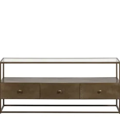 TV Unterschrank in Altmessing Metall - Liviano