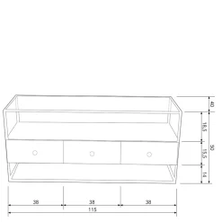 TV Unterschrank in Altmessing Metall - Liviano
