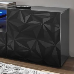 TV Unterschrank in Anthrazit Hochglanz - Kuriasna