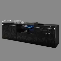 TV Unterschrank in Anthrazit Hochglanz - Kuriasna