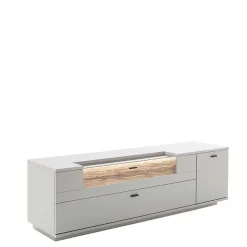 TV Unterschrank in Lichtgrau mit Wildeiche - Apulco