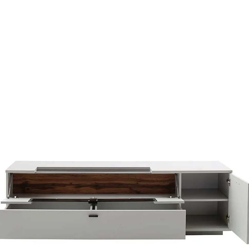 TV Unterschrank in Lichtgrau mit Wildeiche - Apulco