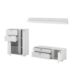 TV Wohnwand beleuchtet Möbelset - Tirol (dreiteilig)