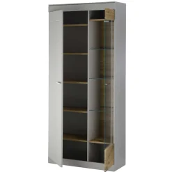 TV Wohnwand in Hellgrau & Zinneiche - Lioscas (fünfteilig)