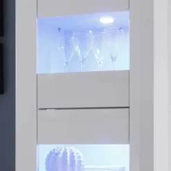 TV Wohnwand in Hochglanz Weiß - Sogno (dreiteilig)