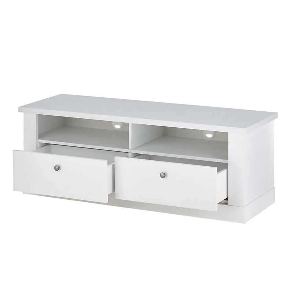 TV Wohnwand in weißer Holzoptik Pinie - Liancos (vierteilig)