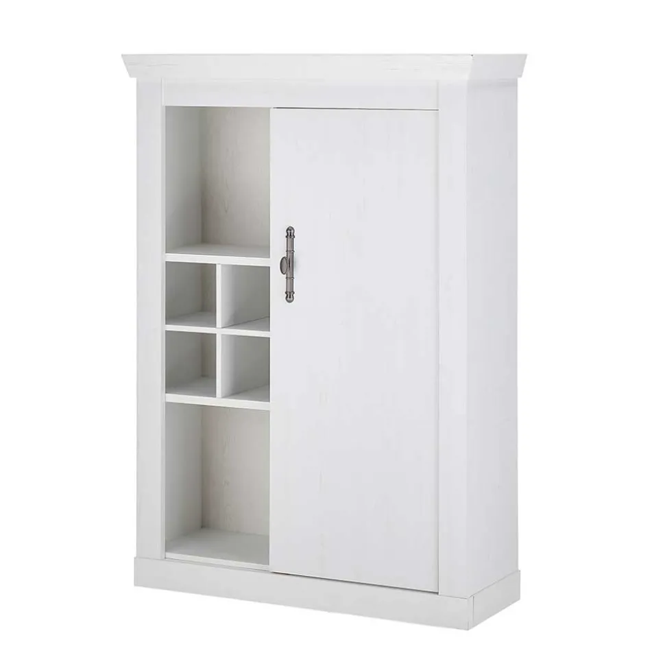 TV Wohnwand in weißer Holzoptik Pinie - Liancos (vierteilig)