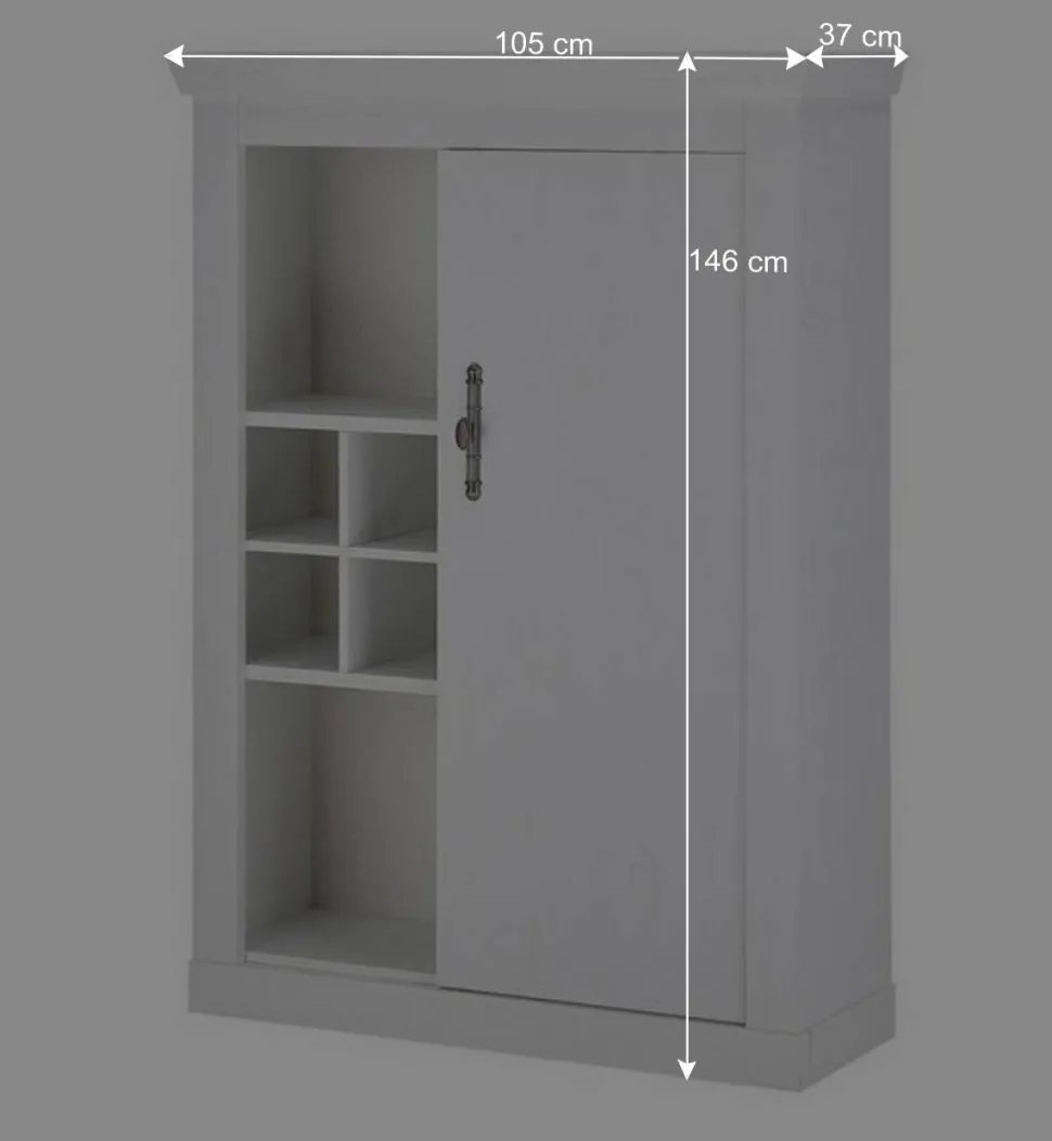 TV Wohnwand in weißer Holzoptik Pinie - Liancos (vierteilig)