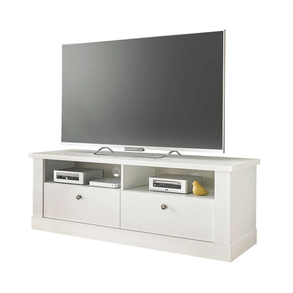 TV Wohnwand in weißer Holzoptik Pinie - Liancos (vierteilig)