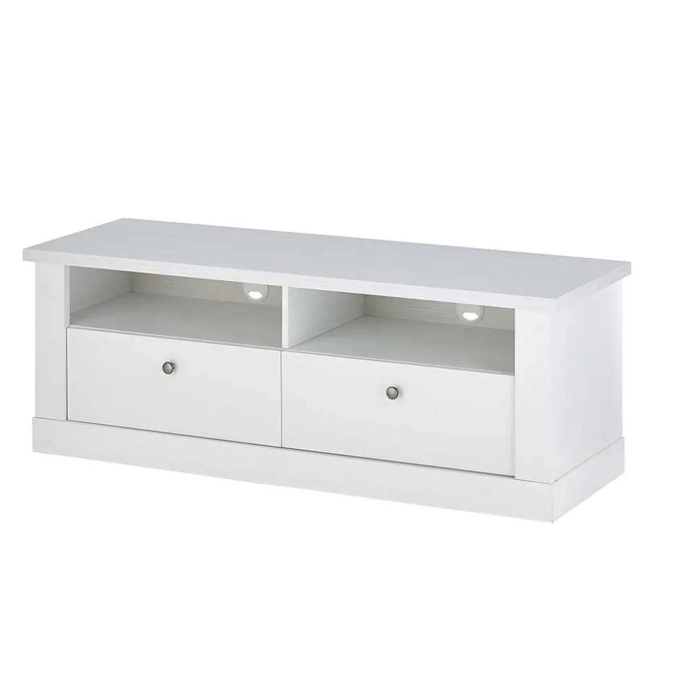 TV Wohnwand in weißer Holzoptik Pinie - Liancos (vierteilig)