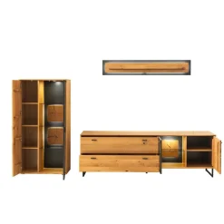 TV Wohnwand in Wildeiche teilmassiv - Drinidad (dreiteilig)