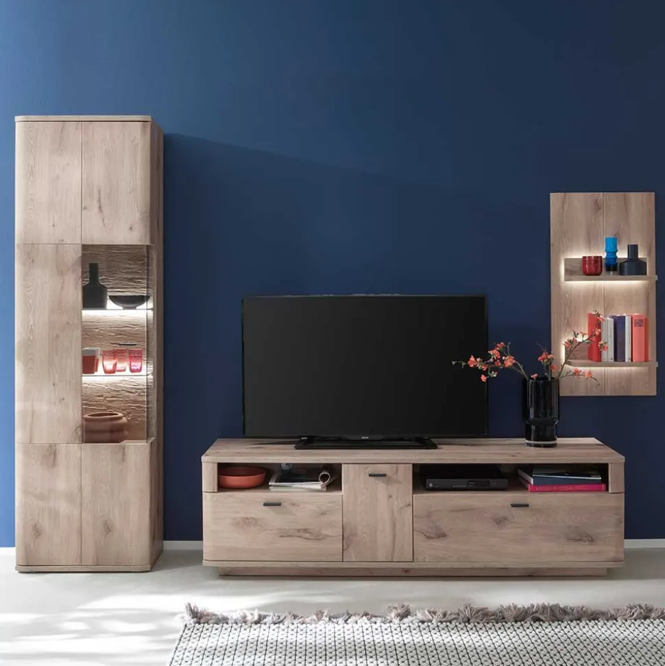 TV Wohnwand Kombination Set - Comrinaca (dreiteilig)