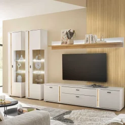 TV Wohnwand mit Licht Möbelset - Racelyn (vierteilig)