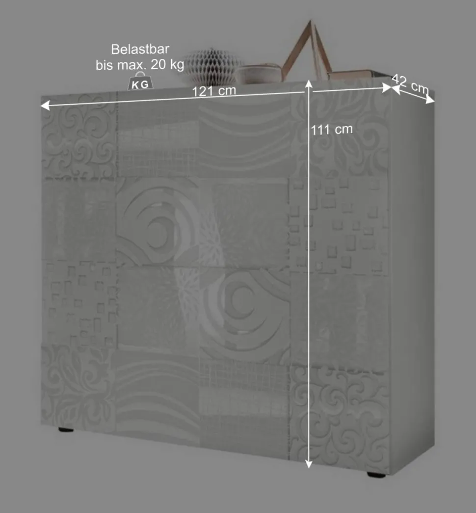 TV Wohnwand Schränke in Weiß - Vascaub (dreiteilig)