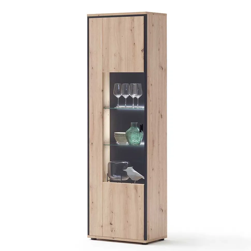 TV Wohnwand Set in Dekor Eiche - Nikdus (dreiteilig)