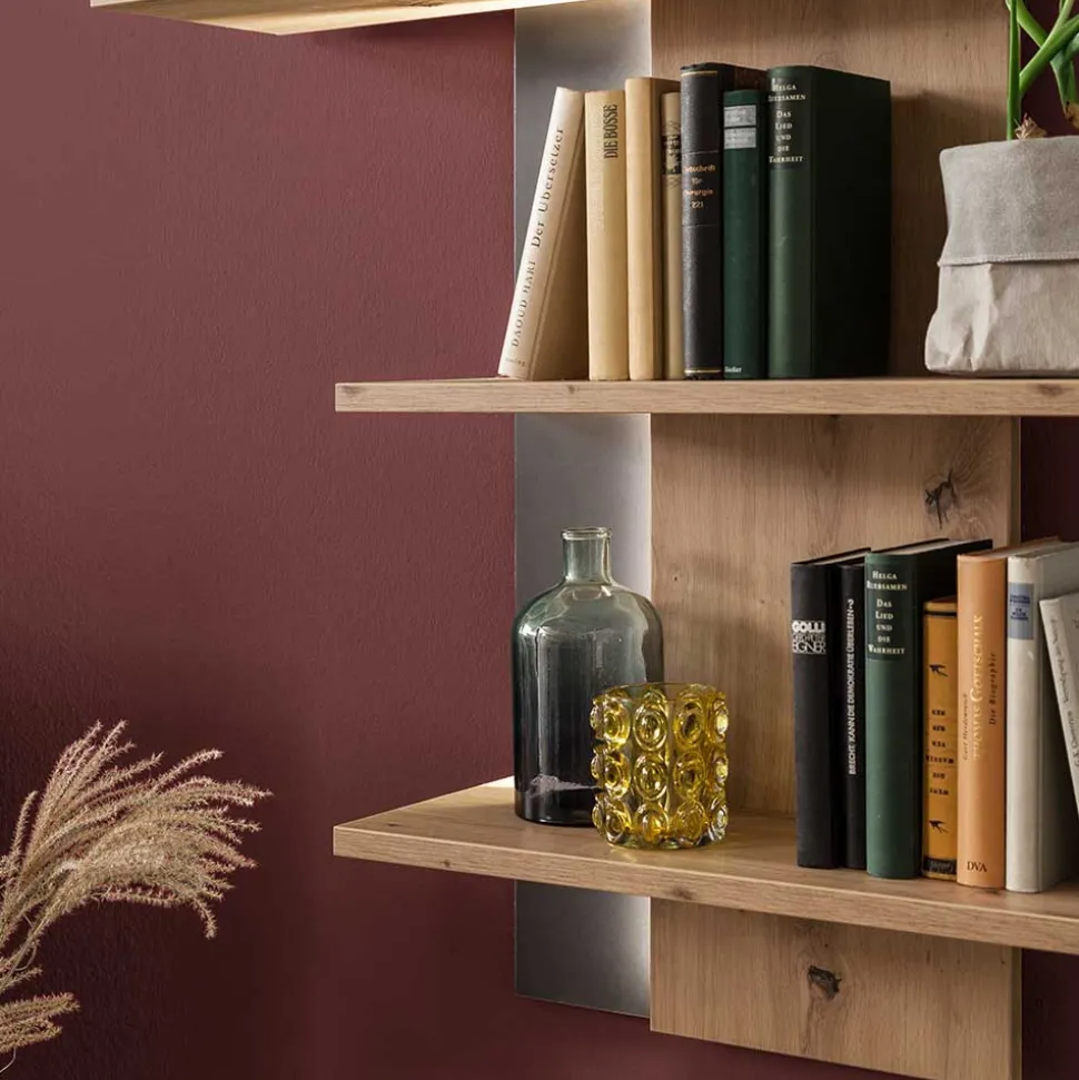 TV Wohnwand Set in Dekor Eiche - Nikdus (dreiteilig)