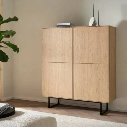 TV Wohnwand Set in Eiche Stone - Jaskin (dreiteilig)