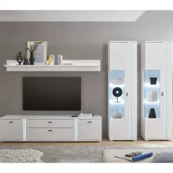 TV Wohnwandmöbel in Weiß Set - Tirol (vierteilig)