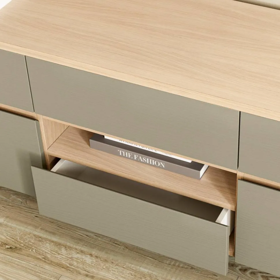 TV-Board in Eukalyptus und Eiche Optik - Promo