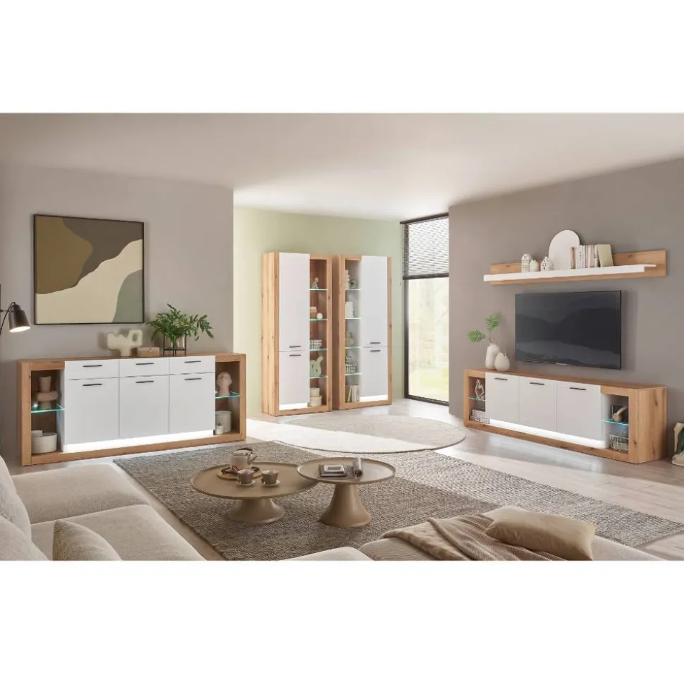 TV-Lowboard & Wandboard Set - Adejano (zweiteilig)