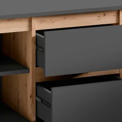 TV-Lowboard in Anthrazit mit Wildeiche - Operatiu