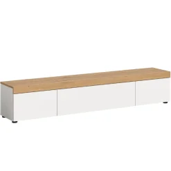 TV-Lowboard in Weiß mit Wildeiche Natur Optik - Emdan