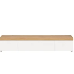 TV-Lowboard in Weiß mit Wildeiche Natur Optik - Emdan