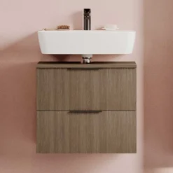 Unterbeckenschrank in dunkler Eiche Holzoptik - Ucaida