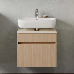 Unterbeckenschrank in Eiche Hell Holzoptik - Vibulam