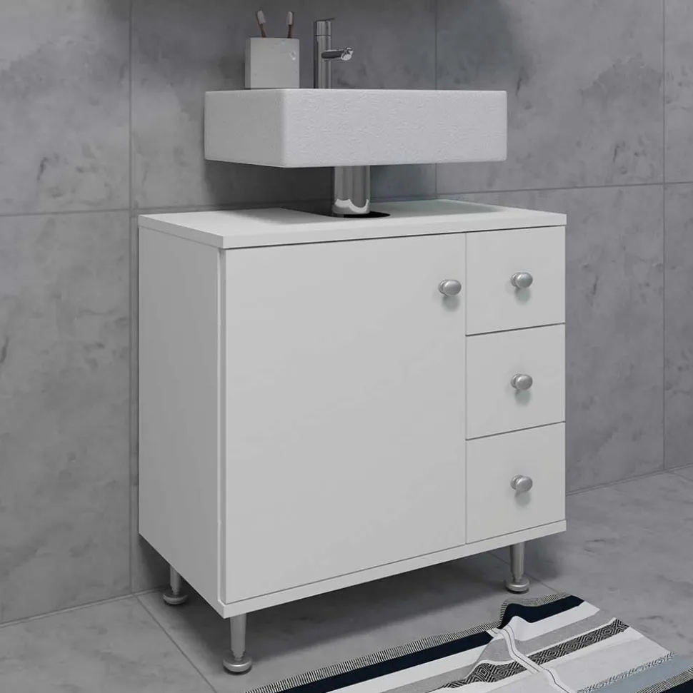 Unterbeckenschrank mit Tür und drei Schubladen - Huanga